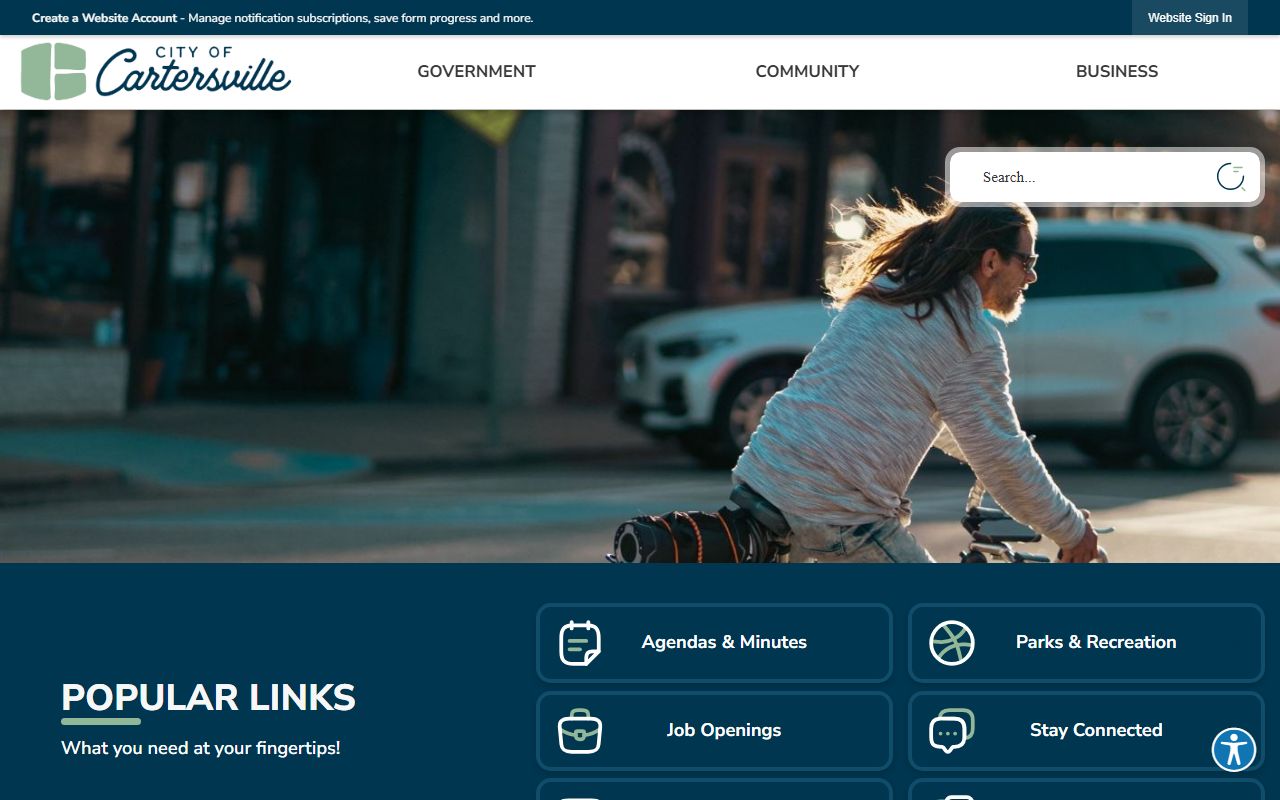 Downtown Cartersville Bartow County Georgia showing the county seat area