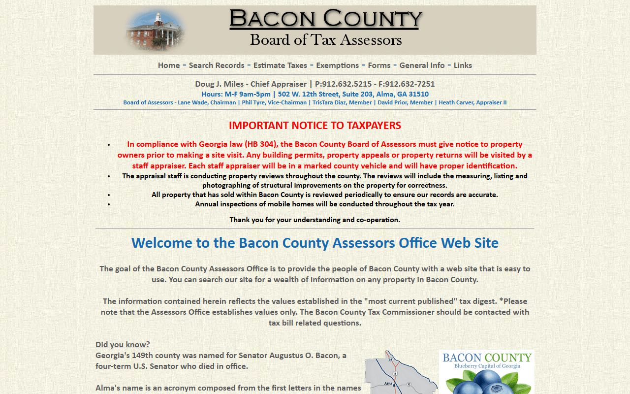 Alma Georgia showing downtown area of Bacon County seat