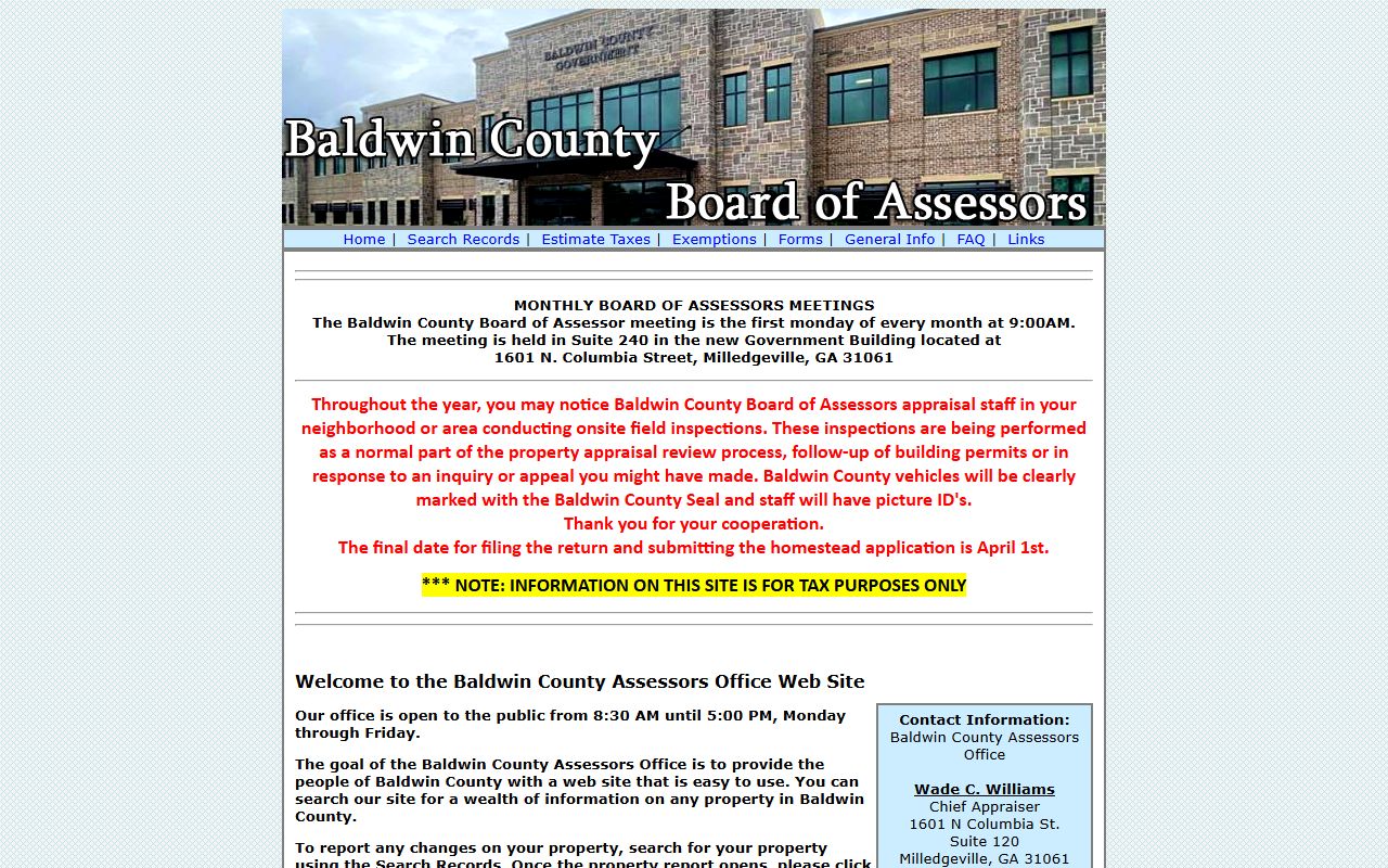 Baldwin County government buildings in Milledgeville Georgia