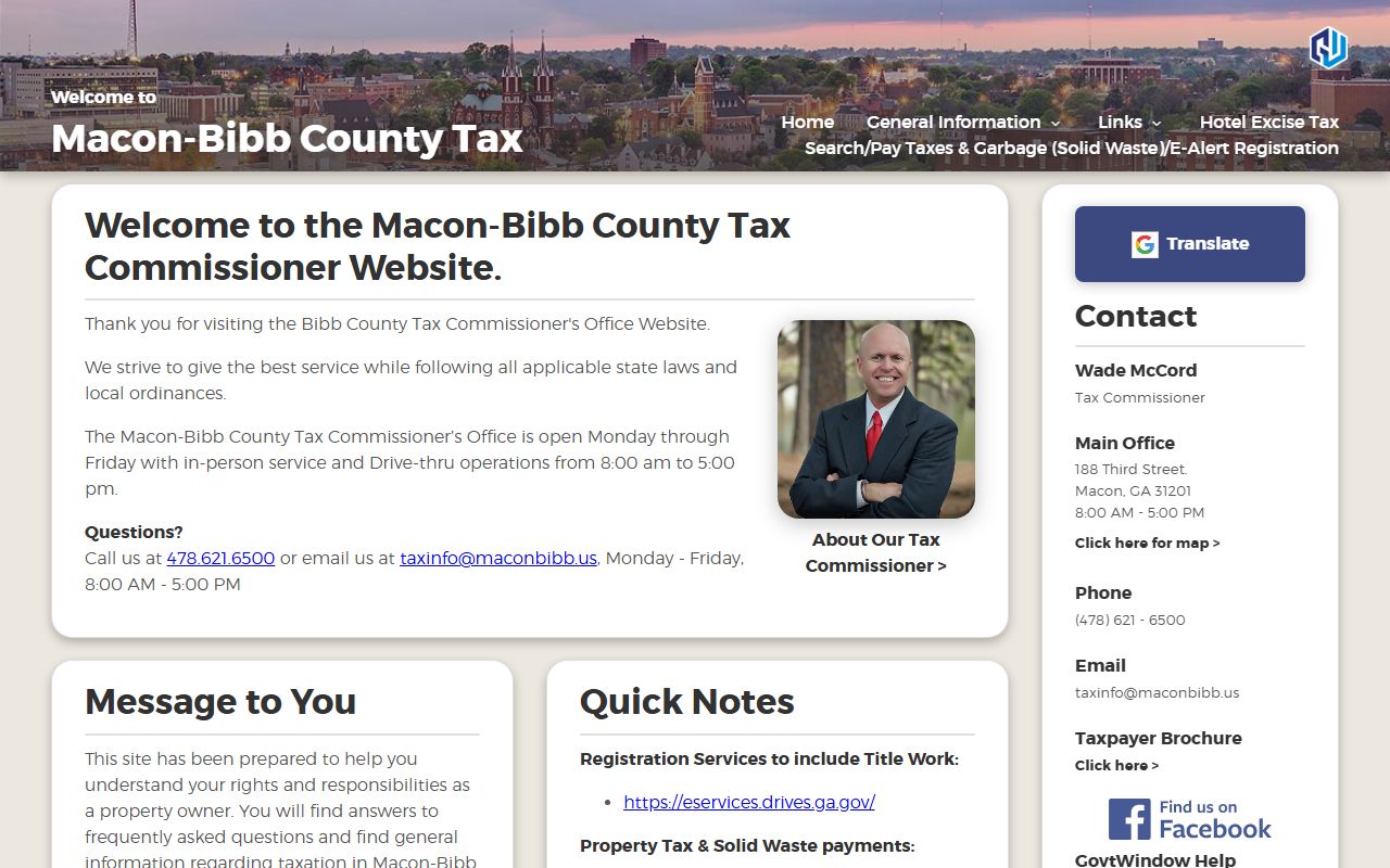 Macon-Bibb County tax portal for online property tax services