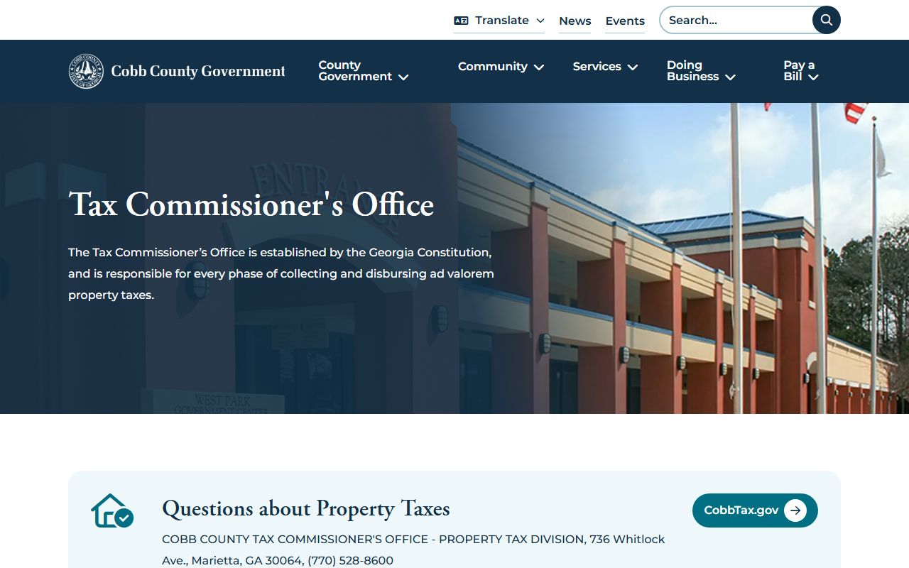 Cobb County tax information and payment options