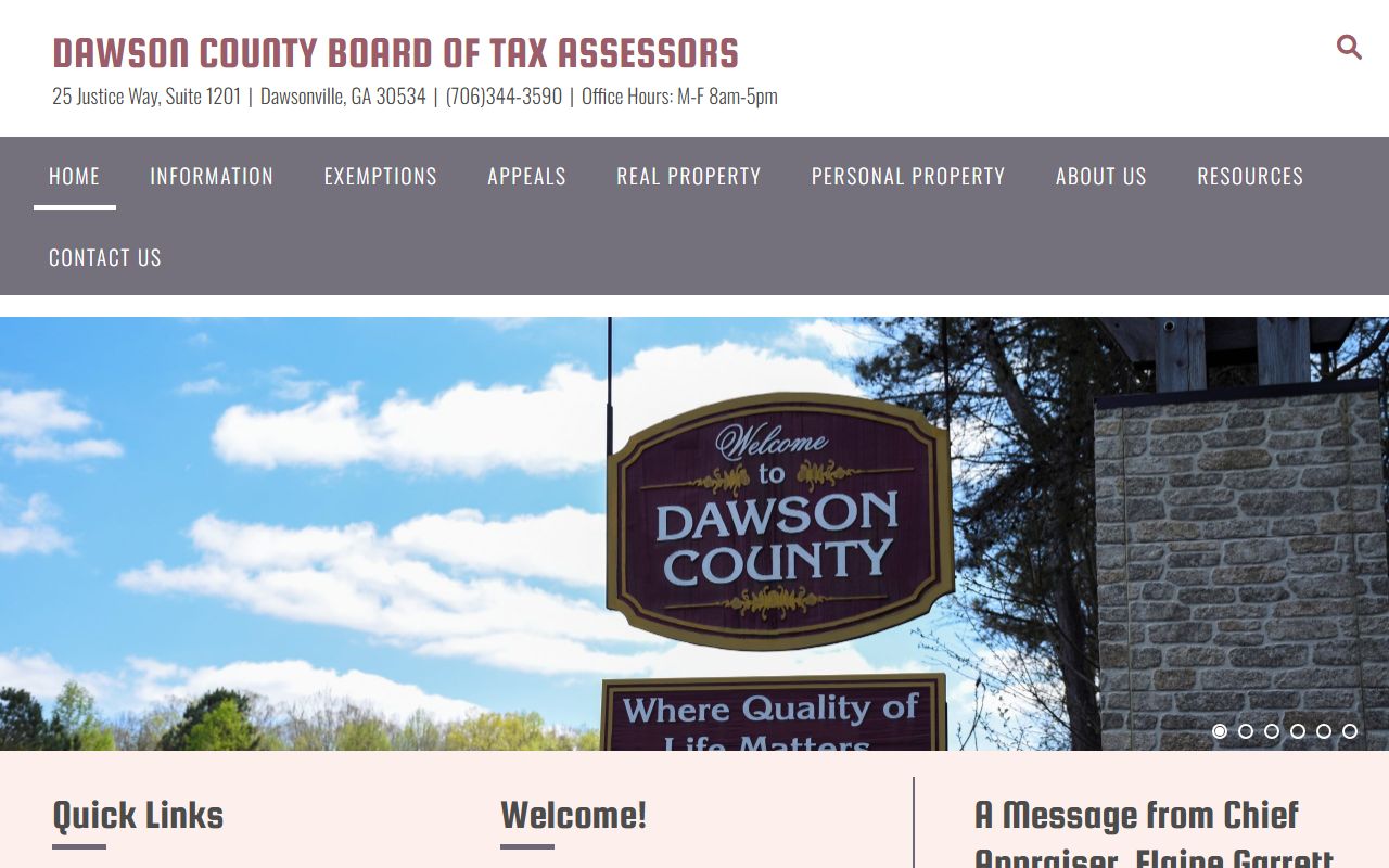 Dawson County Tax Assessor office building in Dawsonville Georgia