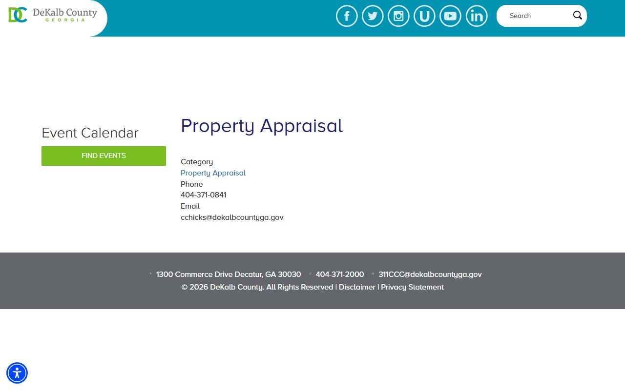 DeKalb County Board of Assessors Property Appraisal office website