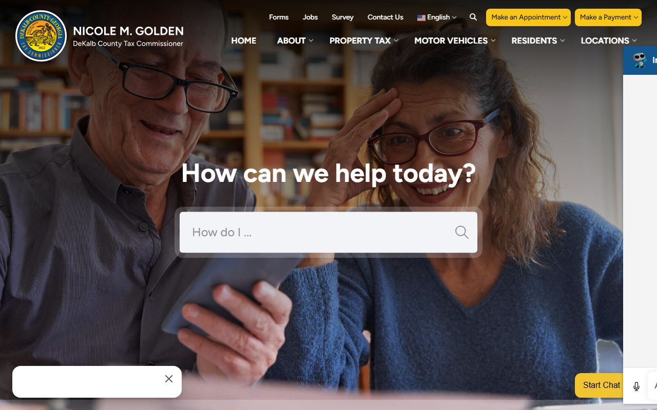 DeKalb County Tax Commissioner website for property tax payments