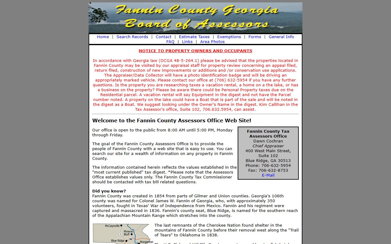 Blue Ridge Georgia downtown area showing the Fannin County seat location