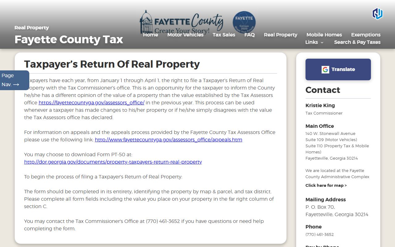 Fayette County property tax information for taxpayers