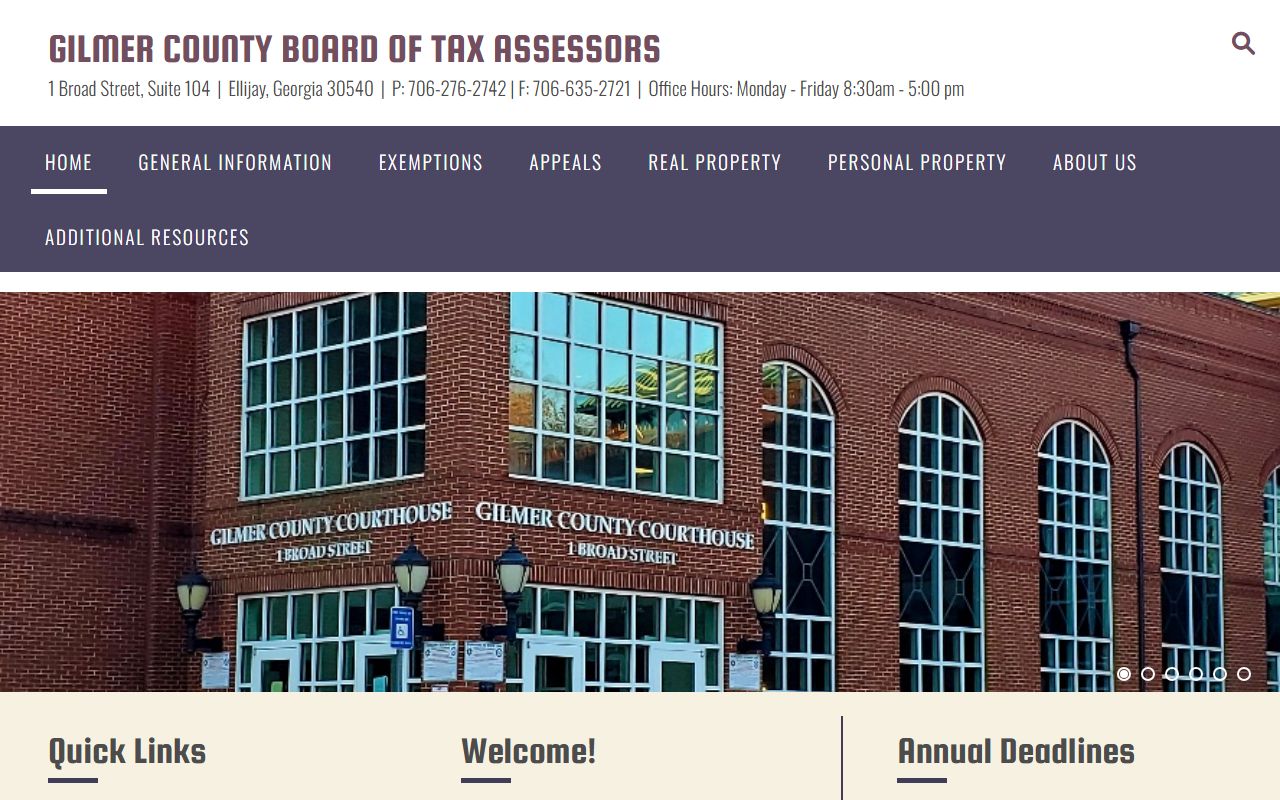 Ellijay Georgia downtown area showing the Gilmer County seat location