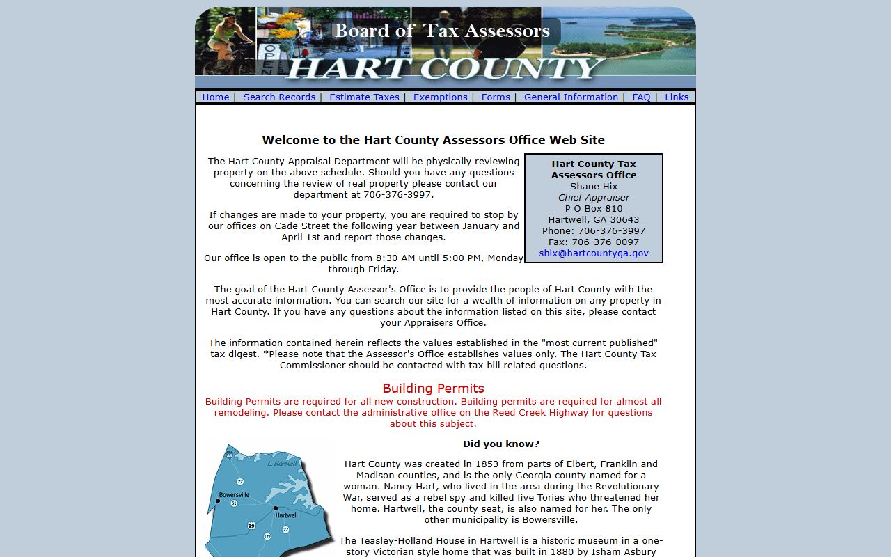 Hartwell Georgia downtown showing Hart County government buildings and courthouse