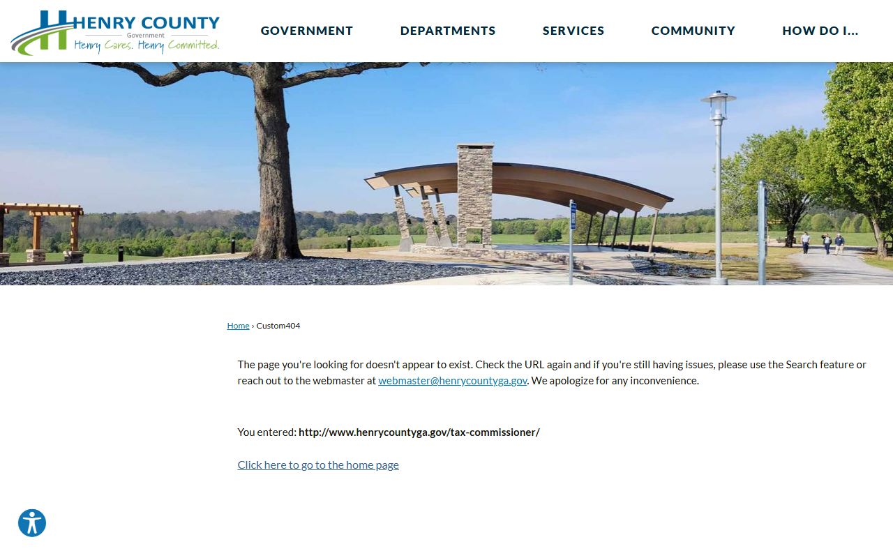 Henry County Tax Commissioner office entrance at 140 Henry Parkway McDonough