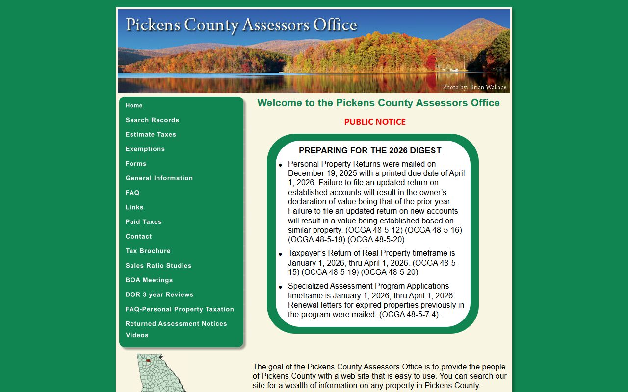 Jasper Georgia downtown area showing the Pickens County courthouse and government buildings