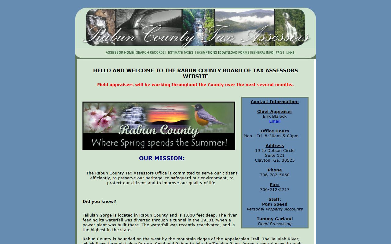 Clayton Georgia downtown area showing the Rabun County seat location