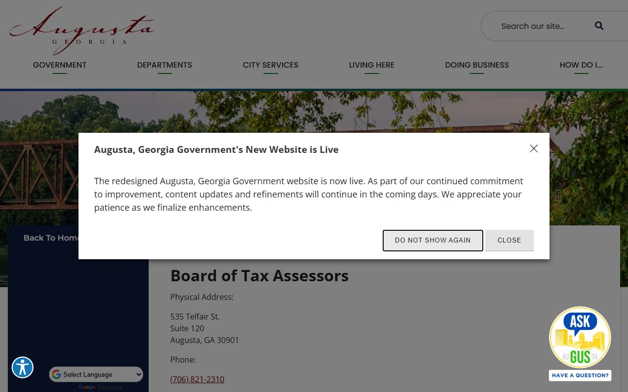 Richmond County Board of Tax Assessors office building in Augusta