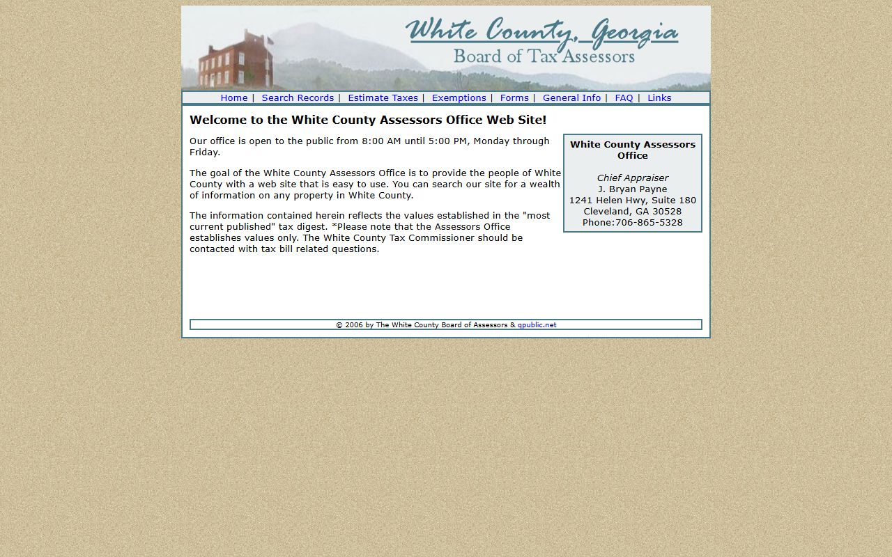 White County Tax Assessor office in Cleveland Georgia